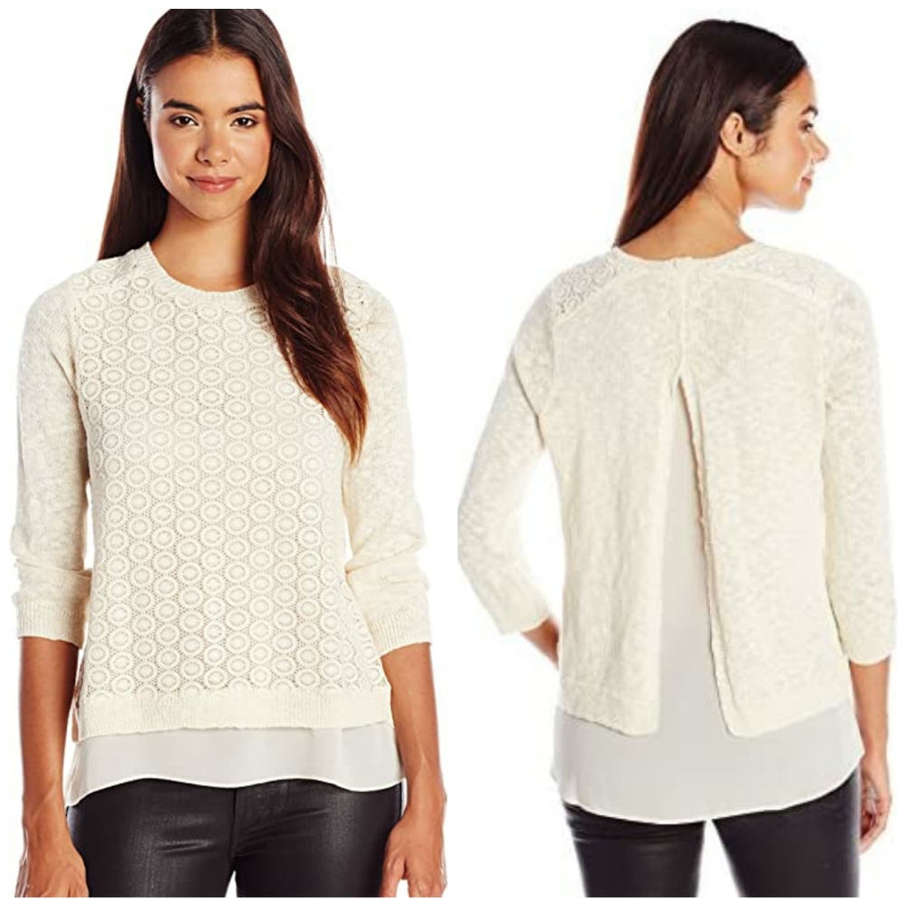 NWT Lucky Brand | Ivory Lace Pullover Sweater